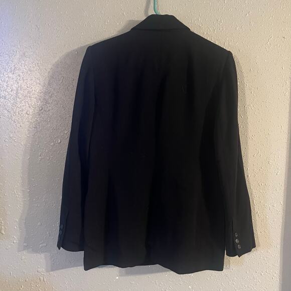 Vintage Linda Allard Ellen Tracy Women's Blazer Black Sz 10 100% Wool Office - Picture 5 of 11